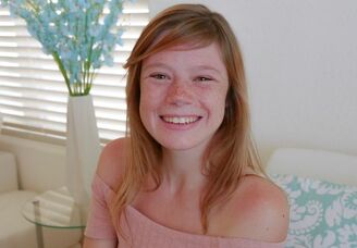 Freckled sandy-haired oral pleasure